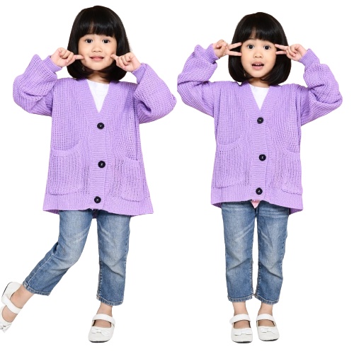 Baju Anak Perempuan Cardigan Anak Usia 1 - 5 Tahun Henzi KIds Rajut Tebal