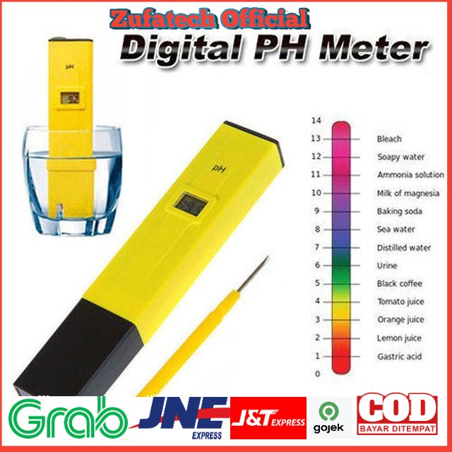 Alat Ukur Uji PH Meter Tester Pen Air Minum/Akuarium - PH-2016 - Yellow