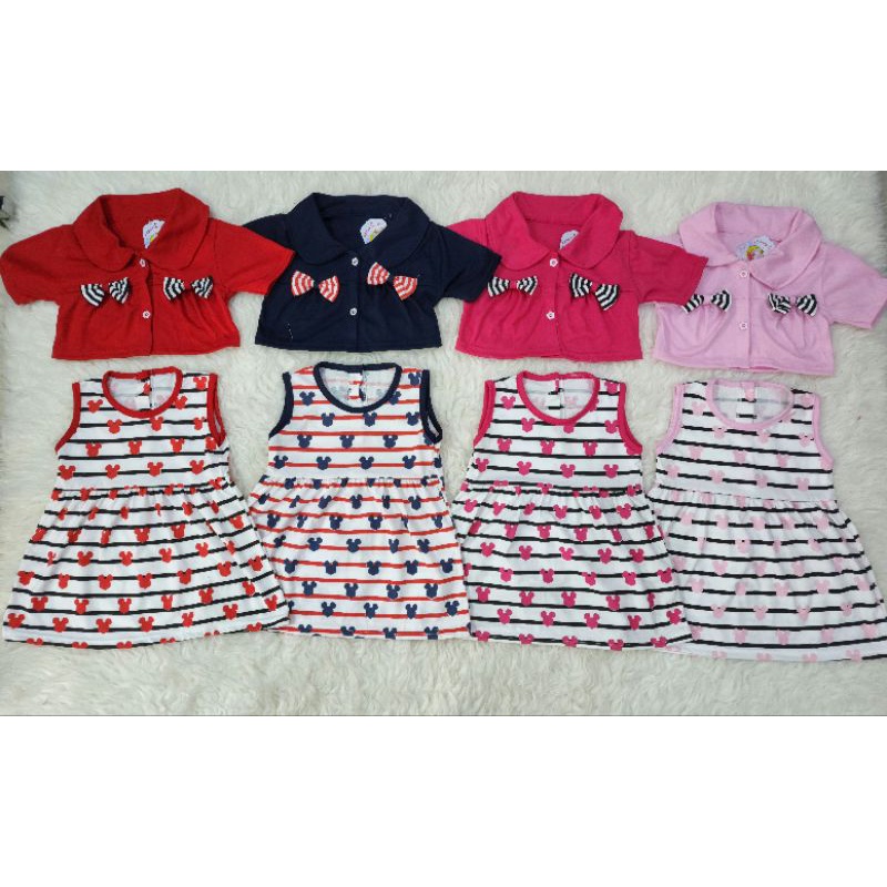 baju bayi perempuan dress + rompi jsb8