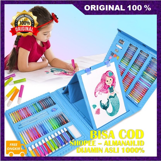 

[BISA COD] Crayon Set Kids Alat Lukis Set For Kids Set Crayon Lengkap Set Crayon 208 pcs ASLI