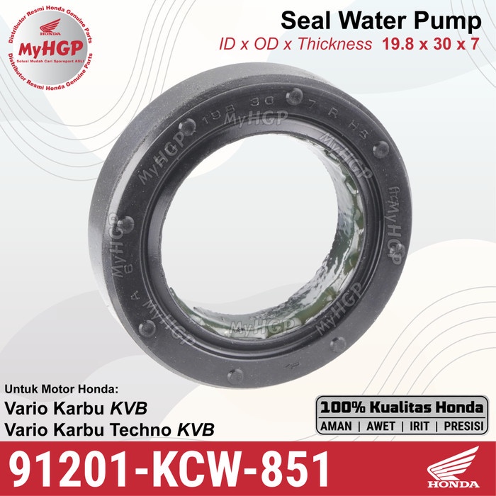 91201-KCW-851 Grosir Oil Seal 19.8x30x7 - Crankcase Kanan Magnet Vario 110 Karburator Karbu Kebo 912