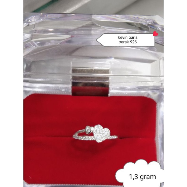 cincin perak asli 925  model fashion anti karat untuk wanita dilapis mas putih