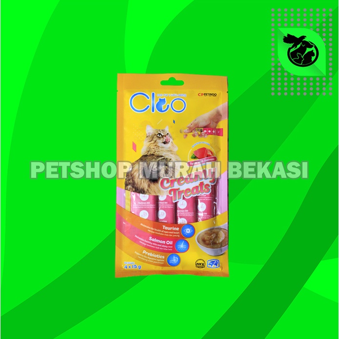 Snack Cemilan kucing Cat treats Cleo Creamy Non Meo bio Creamy 4X15 GR