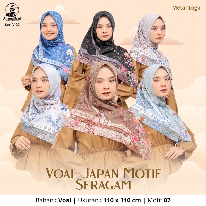 HIJAB VOAL MOTIF UMAMA OSAKA JAPAN HIJAB SQUARE MOTIF SEGIEMPAT/HIJAB MOTIF