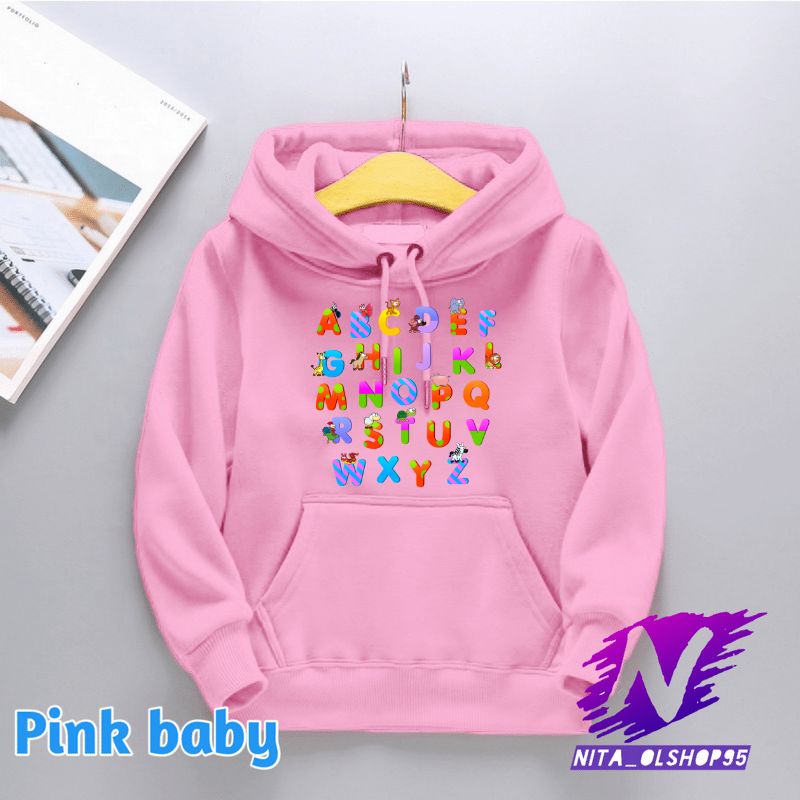 hoodie anak alphabet jaket huruf anak lucu