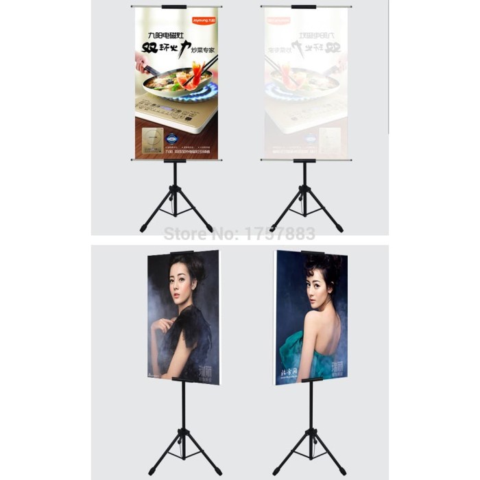TRIPOD BANNER STAND DISPLAY / TIANG 2 SISI KWALITAS 1 - SILANGAN BESI