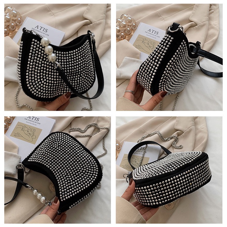 TFT AX200320 92983 AX983 T53 C1099 (3 MUAT 1 KG) Tas SELEMPANG Wanita Mutiara Manik Kekinian Talpan Rantai terbaru