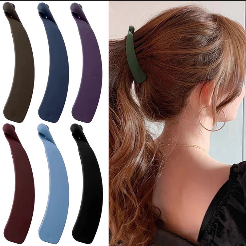 Jepit Rambut Doff Pisang 11cm Warna Doff Matte / Jepitan Ponytail / Jepit Korea Salon bentuk Pisang