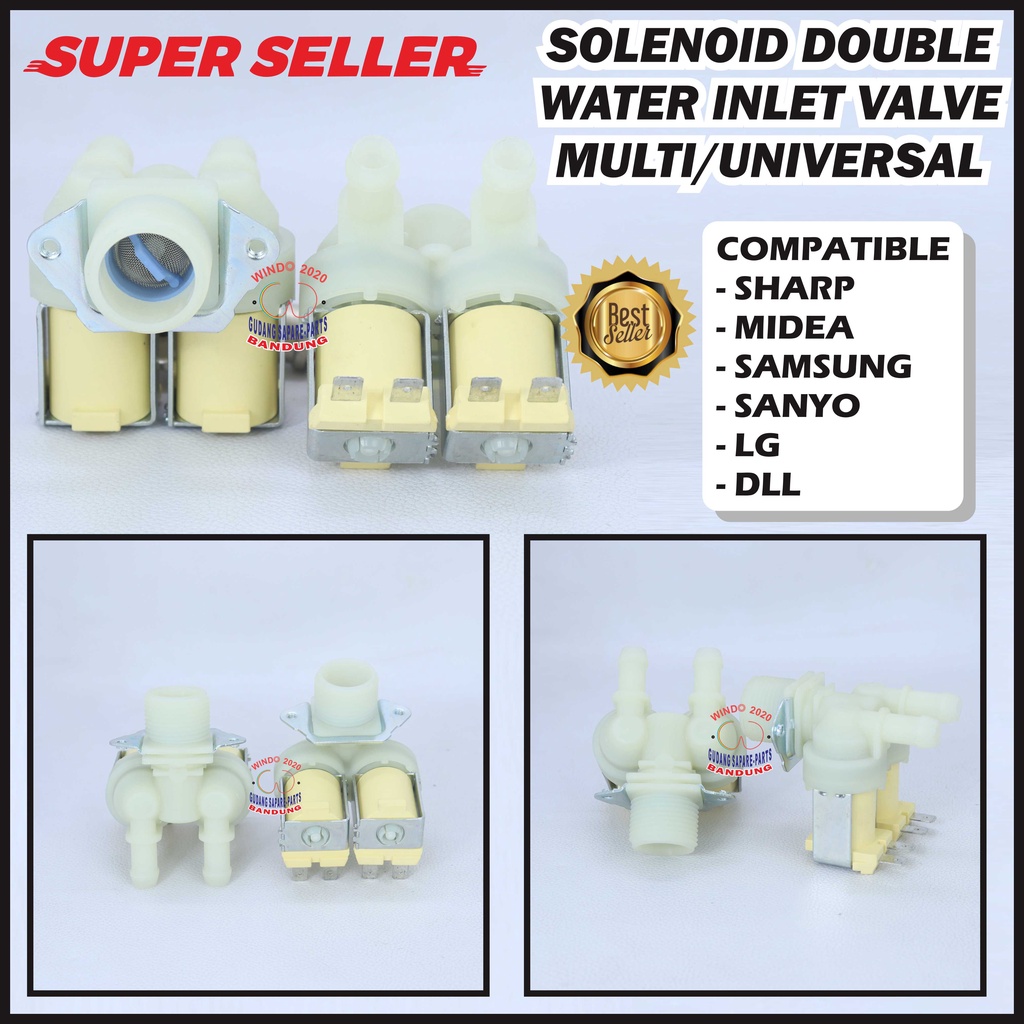 SLONOID DOUBLE MESIN CUCI | WATER INLET | OTOMATIS AIR MESIN CUCI | SOLENOID VALVE DOUBLE