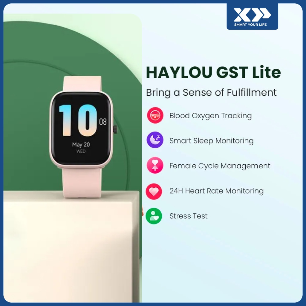 Haylou GST Lite Smartwatch SpO2 Heart Rate IP68 Waterproof Original