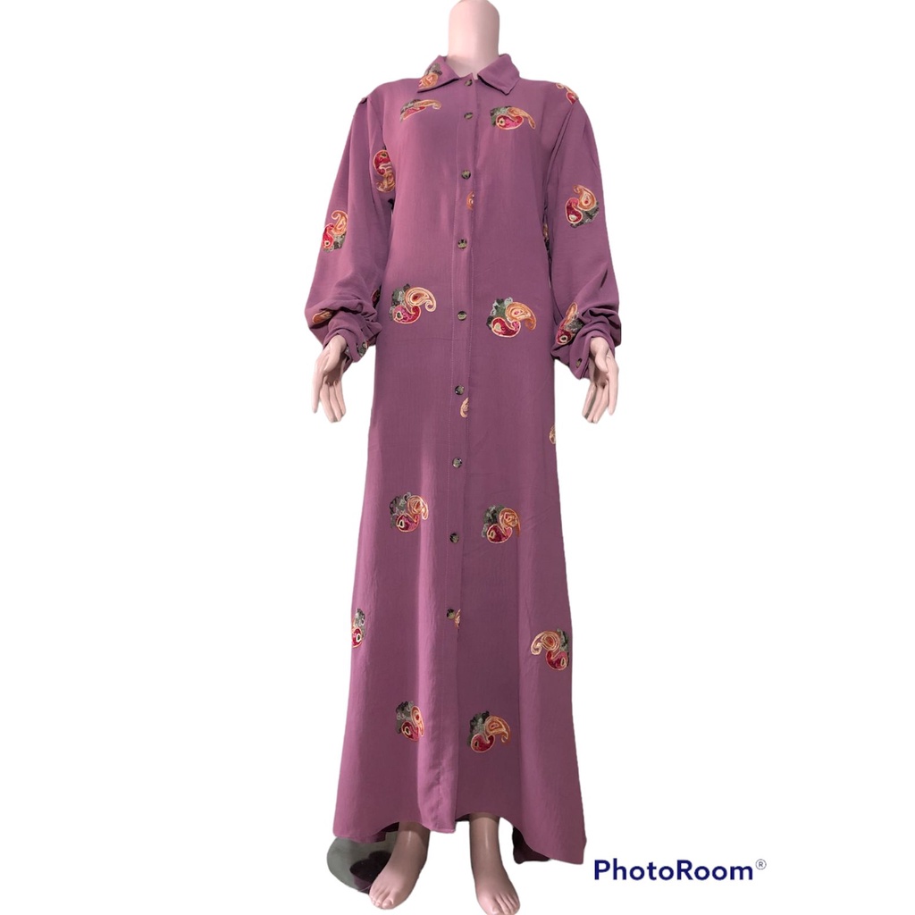 GAMIS BORDIR CRINGKLE  airflow premium kemeja limited terbatas ld 110 cm bisa muat sampai bb 75 kg fashion muslim kekinian