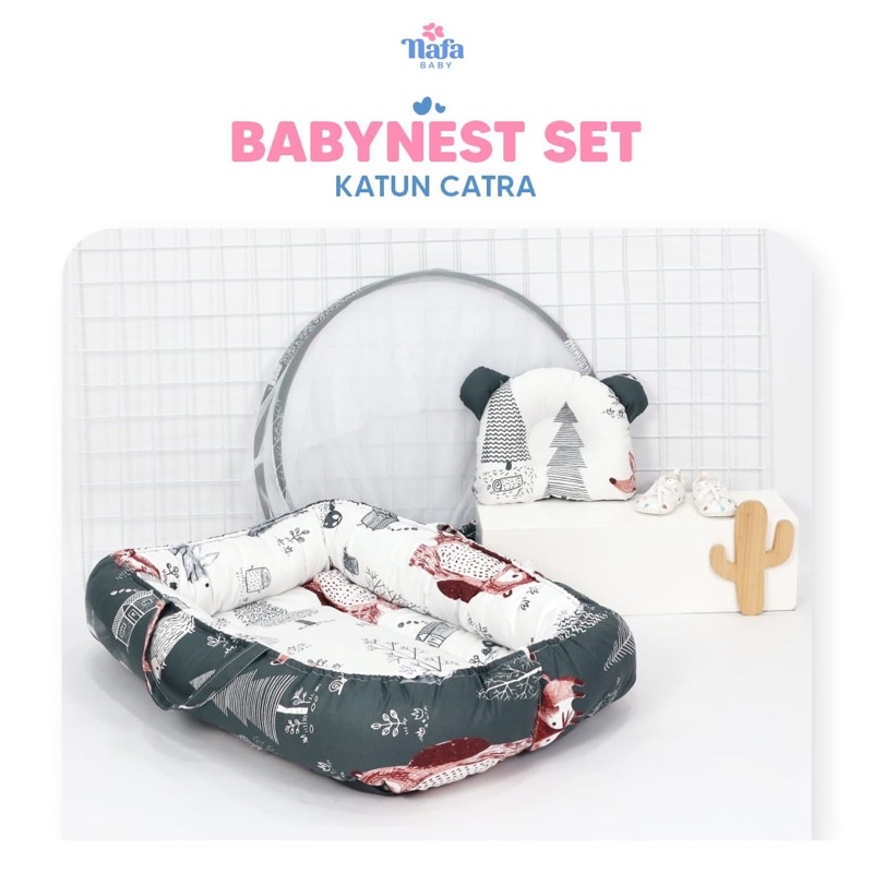 BABY NEST BOAT SET BANTAL KELAMBU/ TEMPAT TIDUR BAYI
