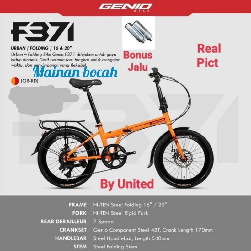 Sepeda Lipat Genio F-371 16inch Lipat Genio 16inch F371