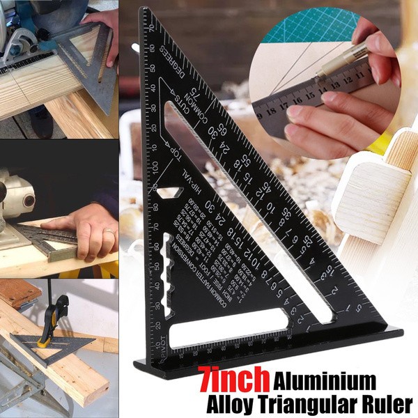 

Matr Speed Square 7 Inch Woodworking, Penggaris Siku Segitiga Tukang Hitam