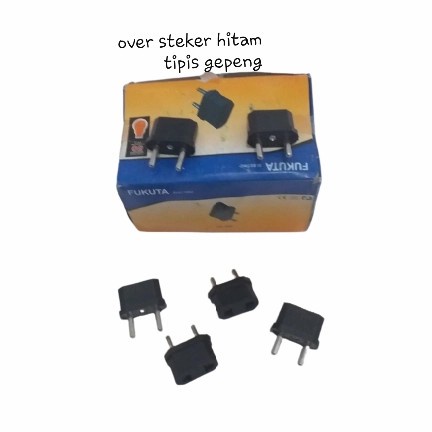 Over Steker Hitam Pipih Gepeng ke Bulat Adapter Sambungan Colokan/TOP GOOD