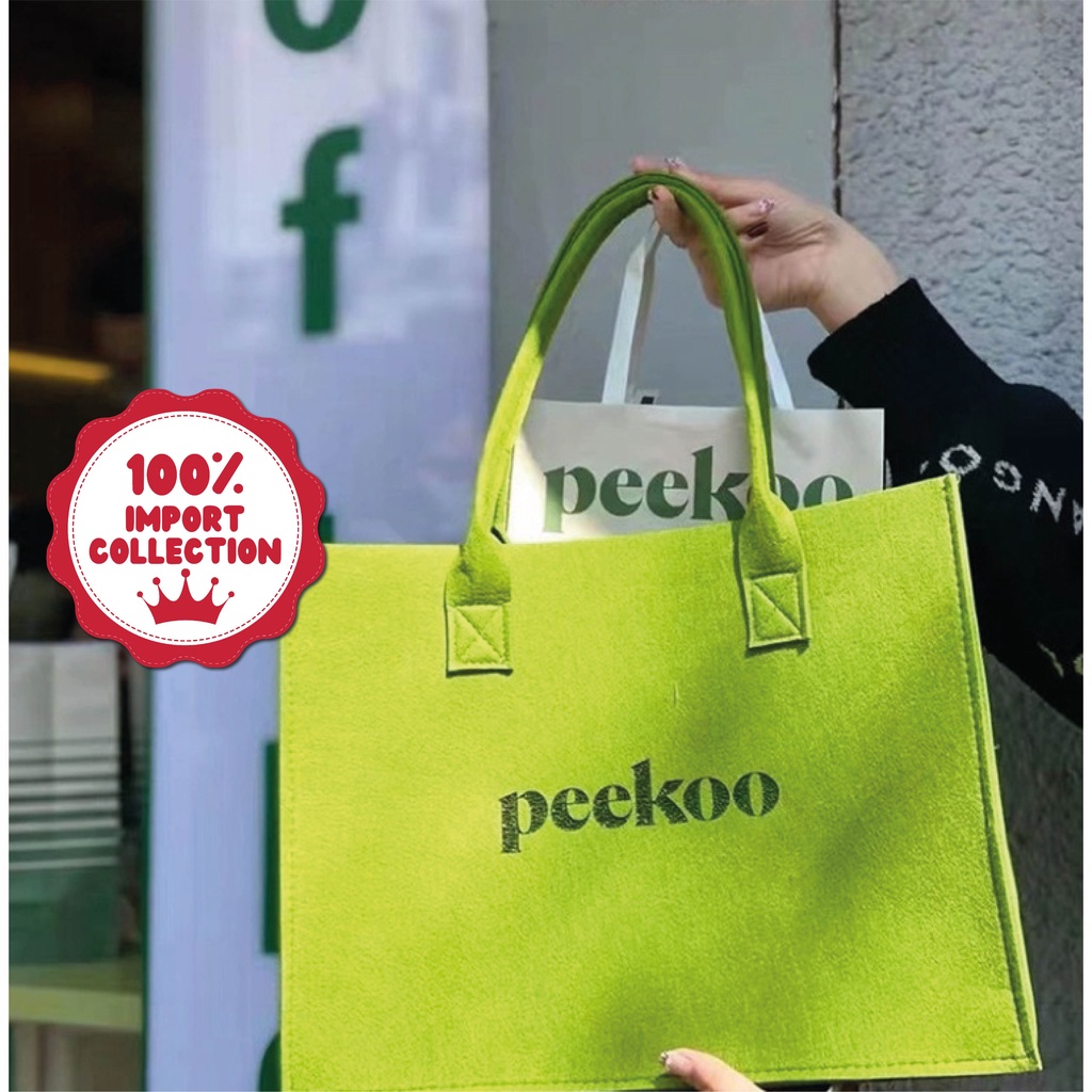 PEEKO Tas Totebag Polos Wanita Remaja Cute Korean Tote Bag Style By Chikoisme NR