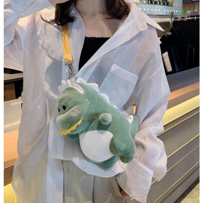 Tas Wanita dan Anak Dinosaurus Selempang Boneka Dino import Lucu Imut Tas Bahu HP Bentuk Dinosaurus Korea Kekinian