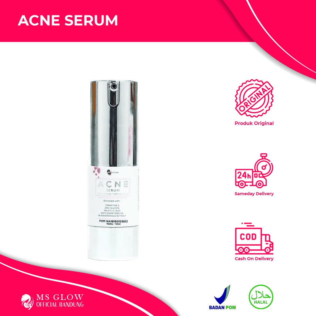 Acne Serum MS Glow / Pelembab Wajah / Obat Jerawat Termurah Berkualitas - By Msglowofficialbandung