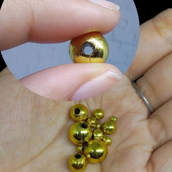 Mute mote manik manik payet mutiara sentetis bulat gold