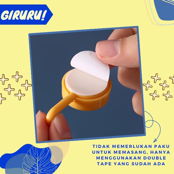 GANTUNGAN HOOK BULAT 10 in 1 / HOOK TEMPEL / STIKER DINDING KAIL TEMPEL KUAT / Cantolan Hook Kuat Polos Serbaguna Dinding Keramik Kaca / Gantungan Tempel Magic Hanger / Gantungan tempel Super Kuat / Gantungan Tatakan Spatula Sutil Teflon Besi Multifungsi