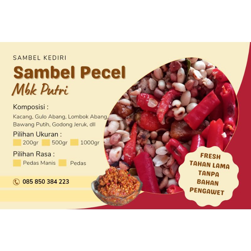 

Sambel Pecel Khas Kediri, kemasan 500 gram