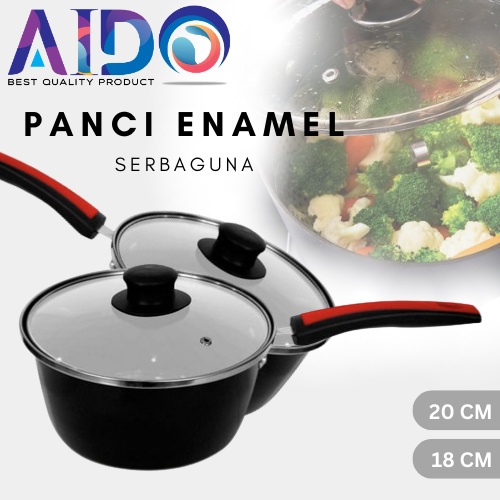 Panci rebus serbaguna Panci Kuah PANCI Sup PANCI Enamel 20 cm Sauce Pan Anti Lengket dengan tutup - 4020 2001