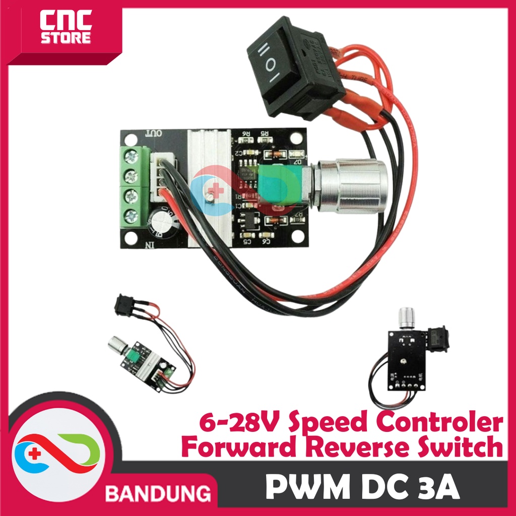 6V 12V 24V 3A PWM DC Motor Speed Controller Forward Reverse Switch