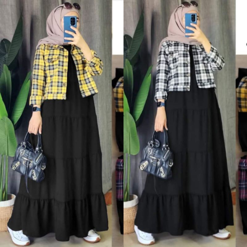 KEMEJA FLANNEL CROP IMPORT