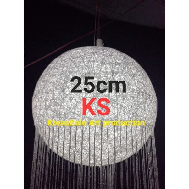 Lampion Benang Rumbai Tirai Gliter 25Cm Lampu Gantung Dekorasi Kap Lampu