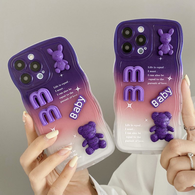 Purple Casing OPPO A7 A5S A12 A11K A5 A9 A53 A33 A15S A35 A52 A92 A1K A3S A54 A83 F11 F9 Pro A74 A95 A96 A36 A76 A52 A92 A31 A57 A39 F1S Relame C1 C2 5S 5i 9i C11 C20 C21Y C15 C12 C25Y Reno 4F 5F 6 7Z 8 Bear Bunny Doll Casing hp case