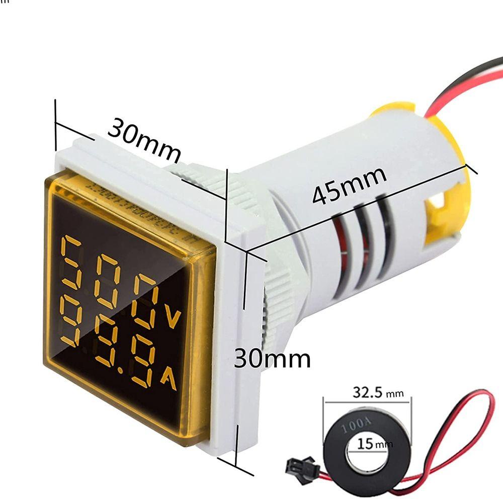Lanfy Digital Voltmeter Ammeter 110V 220V Car Volt Tester Square Signal Light Car Volt Amp Tester Detector