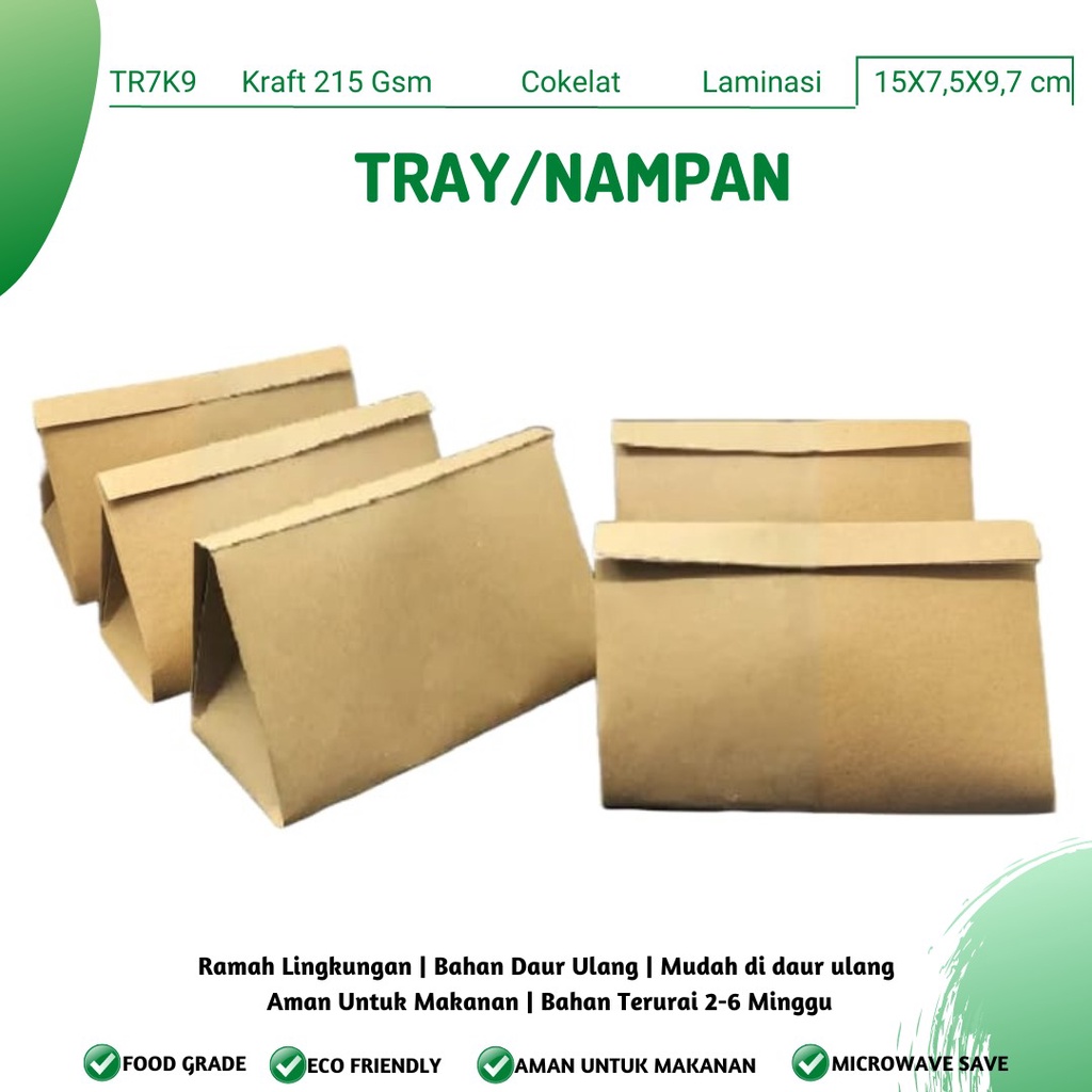 Paper Tray Nampan Bungkus Nasi (TR7K9-15X7.5X9.7 Cm)