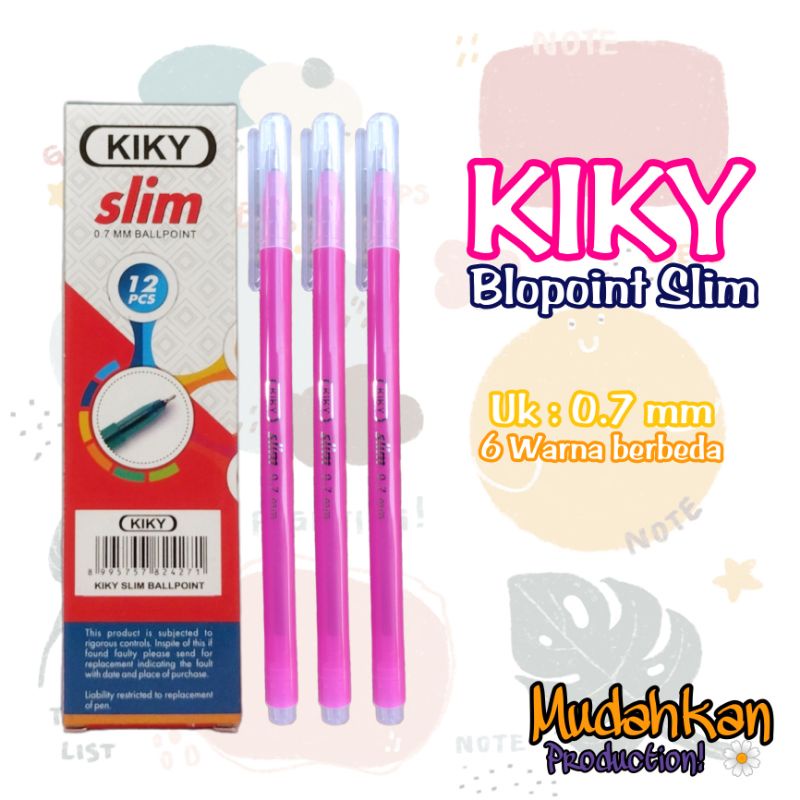 

KYKY PULPEN SLIM WARNA WARNI [ 1 BOX isi 6 ] [ 1 BOX isi 12 ]
