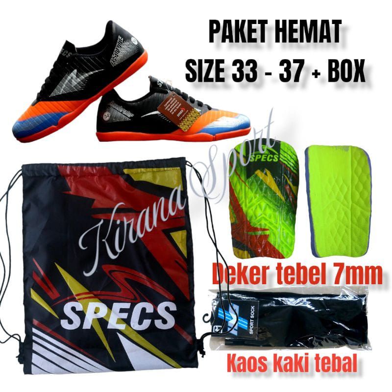 PROMO LENGKAP SEPATU FUTSAL SPECS ANAK SIZE 33-37