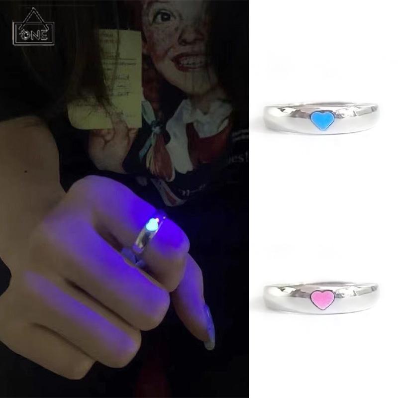 COD❤️Cincin Cinta Luminous Retro Vintage Korea Gaya Untuk Wanita-A.one