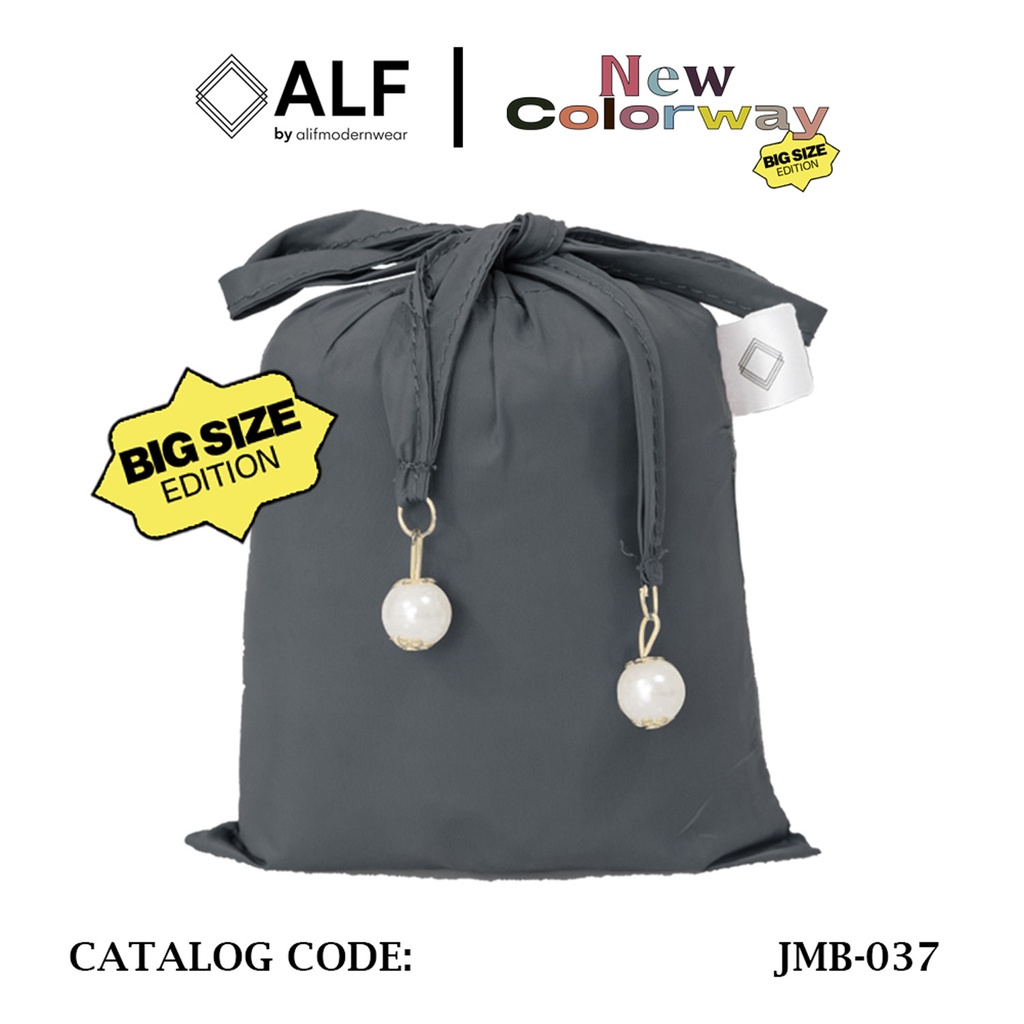 ALIF MUKENA MINI PARASUT PREMIUM KOREA TRAVEL JUMBO - BLACKENED PEARL ( JMB-037 )