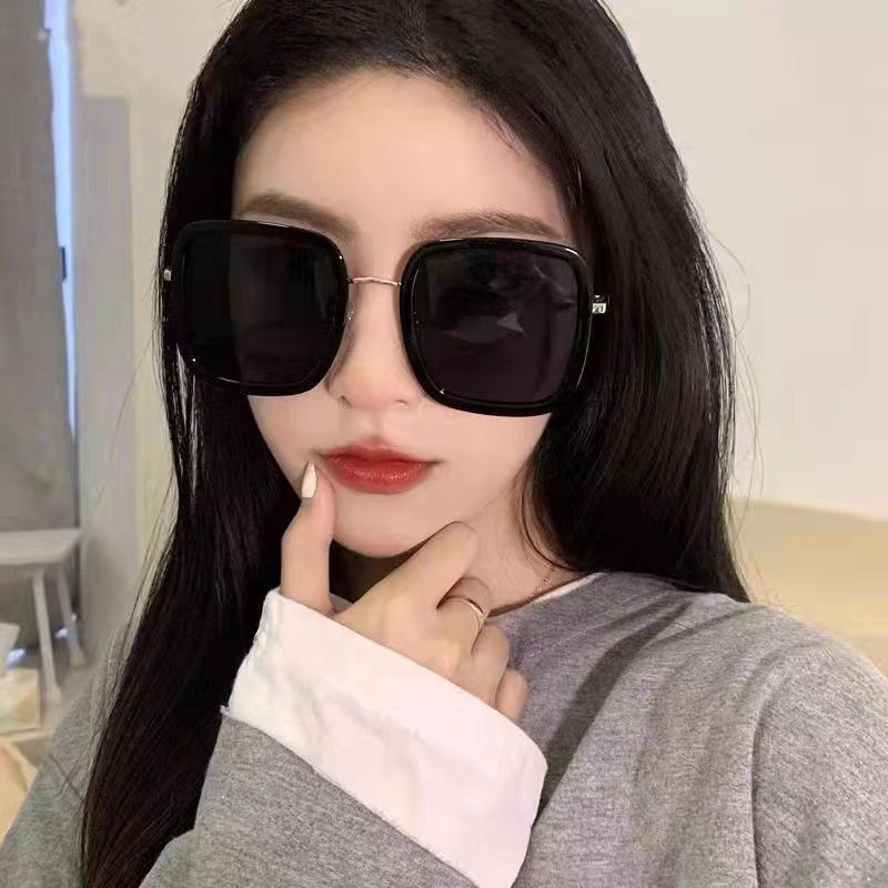 Kacamata Wanita Hitam Kotak Model Retro Korean Style Sunglasses Fashion Import