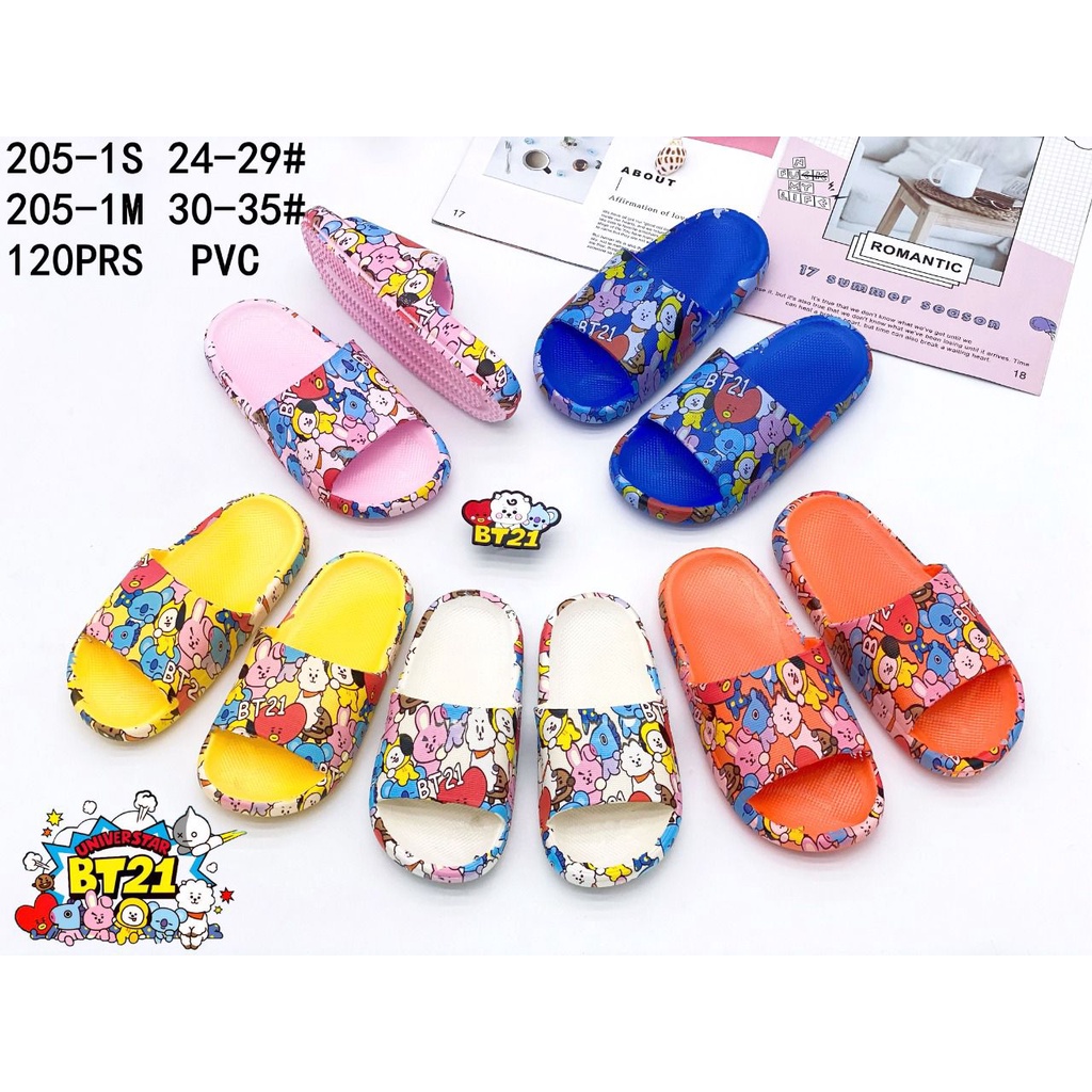 SANDAL JELLY/ SANDAL KARET ANAK BTS UKURAN 30 S. D35