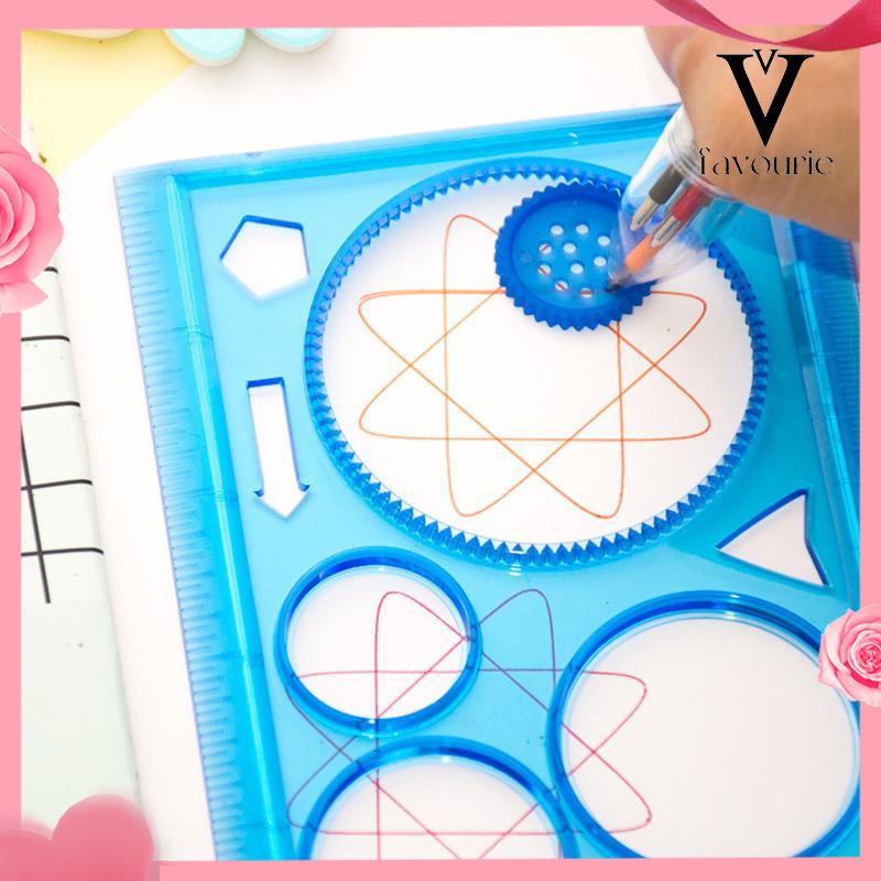 CODPenggaris Rotary Penggaris Bunga Pattern Spirograph-FA