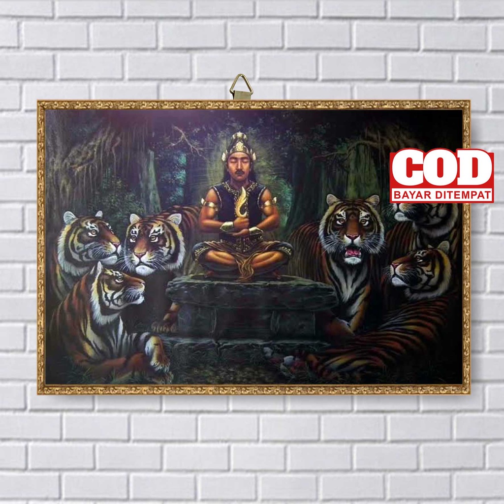 POSTER KAYU PRABU SILIWANGI PAJAJARAN JAWA BARAT / FOTO BINGKAI PRABU SILIWANGI / WALL DECOR / HIASA