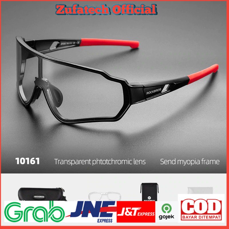 ROCKBROS Kacamata Sepeda Olahraga Lensa Photochromic Full Frame 10161 - Black/Red