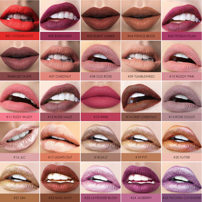 Alat Rias Premium FOCALLURE Lipstick Matte Liquid Lipstick Waterproof Long Lasting Ahan Lama Lipstick Women Lips Cosmeti