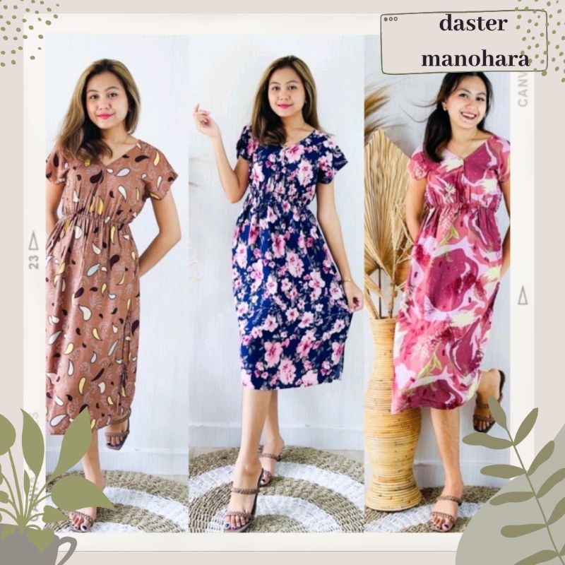 Daster Dress Kekinian Jumbo Busui Bali Manohara Bahan Rayon Premium Lengan Pendek