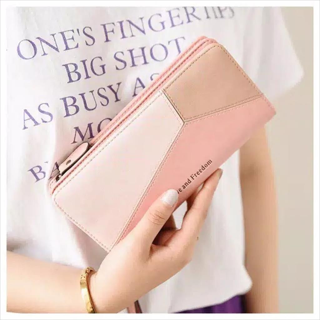 MJS 072 - Wallet / Dompet Wanita Lipat Panjang fashion korea 3 Strap