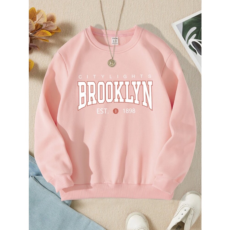 BROOKLYN est 1898 Sweatshirt Basic II Sweater Crewneck Print DTF II Sz M - XL Anak &amp; Dewasa ( Pria &amp; Wanita )