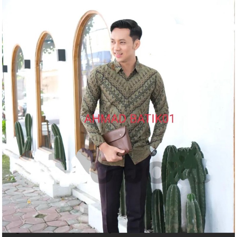 KEMEJA BATIK PRIA IJO KAWONG SLIMFIT LAPIS FURING