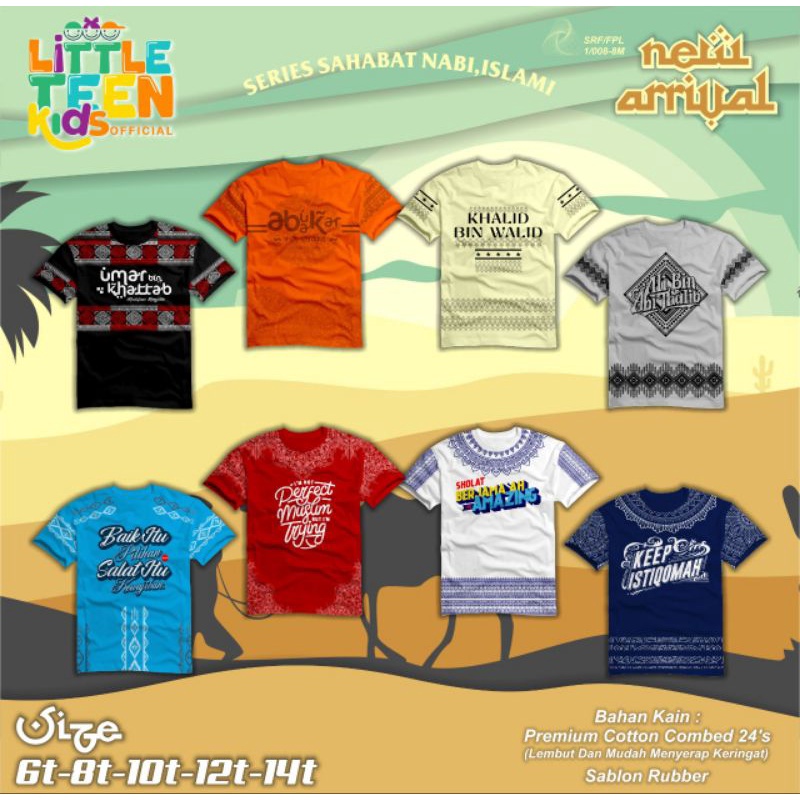 KAOS SERIES SAHABAT NABI&amp; EDISI MUSLIM LITTLE TEEN KIDS OFFICIAL SIZE 6-14 t