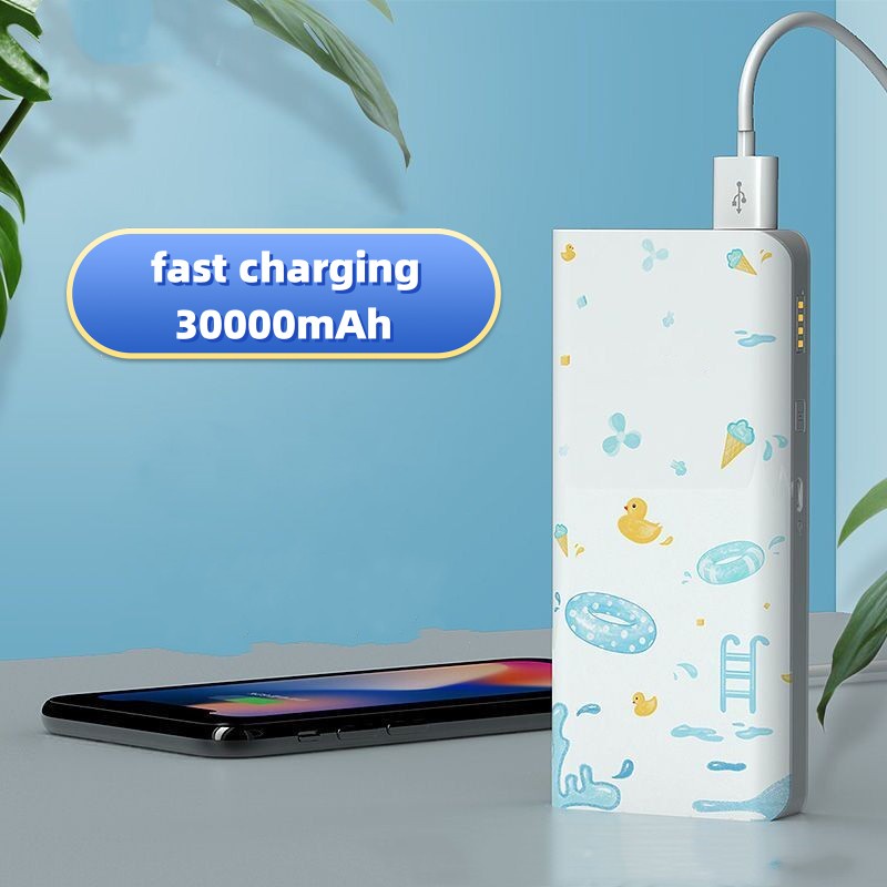 PowerBank 30000mAh Cute Mini Kartun Fast Charging Dual Input Port original