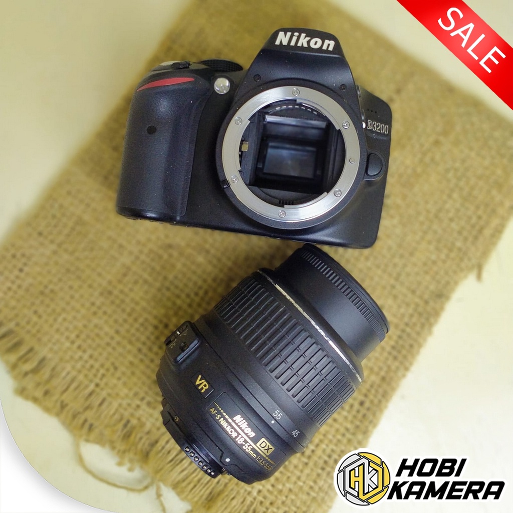 Kamera Dslr Nikon D3200 Lensa 18-55mm 24mp Fullset - bekas