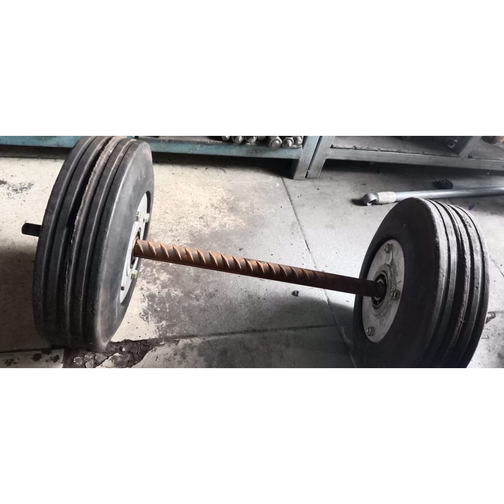 Set Roda Lori 10 Inch Kapasitas 1000 Kg dengan As Besi